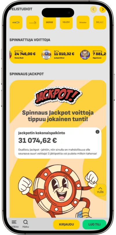 Spinnaus Kasinon mobiilisovellus ja käyttö